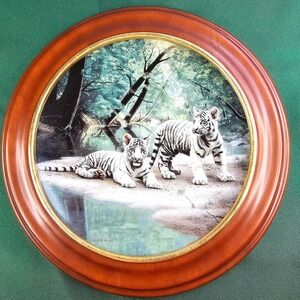 Charles‎ Frace Partners White Tiger Cubs Collector Plate WS George Framed 1991